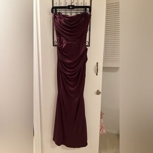 LIKE NEW House of CB Milena Corset Dress (Dark Cherry)